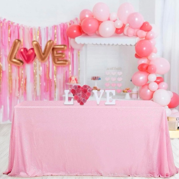 B-COOL Pink Tablecloth Sequin Table Overlays Elegance Wedding Decoration. . . - Picture 7 of 8